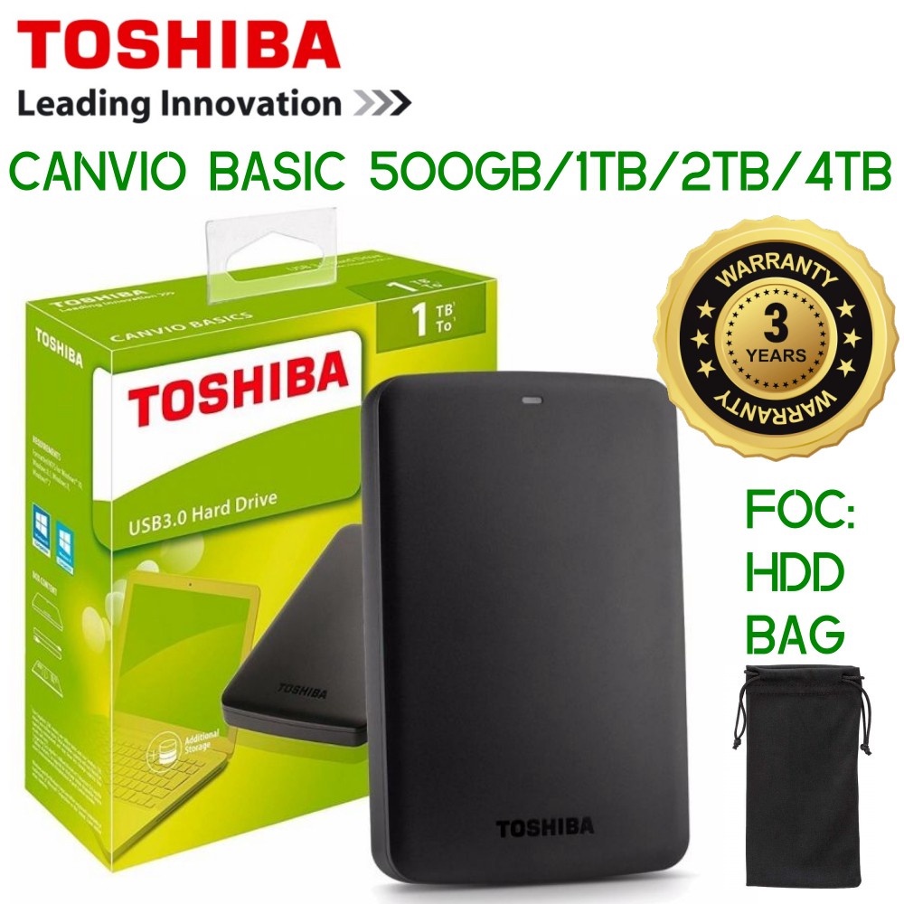 [1TB/2TB/4TB] TOSHIBA CANVIO BASIC 2.5" EXT EXTERNAL HARDDISK HARD DRIVE USB3.0 PORTABLE HARD DISK W