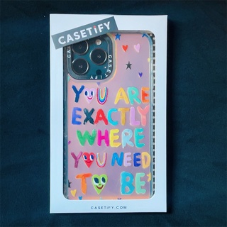 Casetify X YOU ARE EXACTLY WHERE YOU NEED TO BE Laser Case Hard Inspired PC Desig TPU Edge IPhone 13 Pro MAX 12 Pro MAX 11 Pro MAX XS MAX XR X เคส