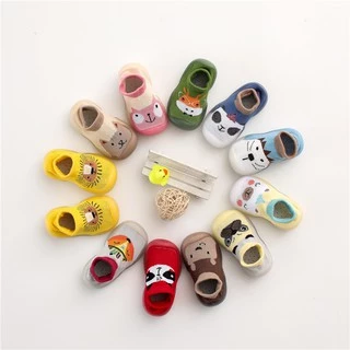 Luckybaby_hua รองเท้าเด็กหัดเดิน รองเท้าพื้นยางกันลื่นรุ่นข้สั้น ลายสัตว์เยอะมาก A42