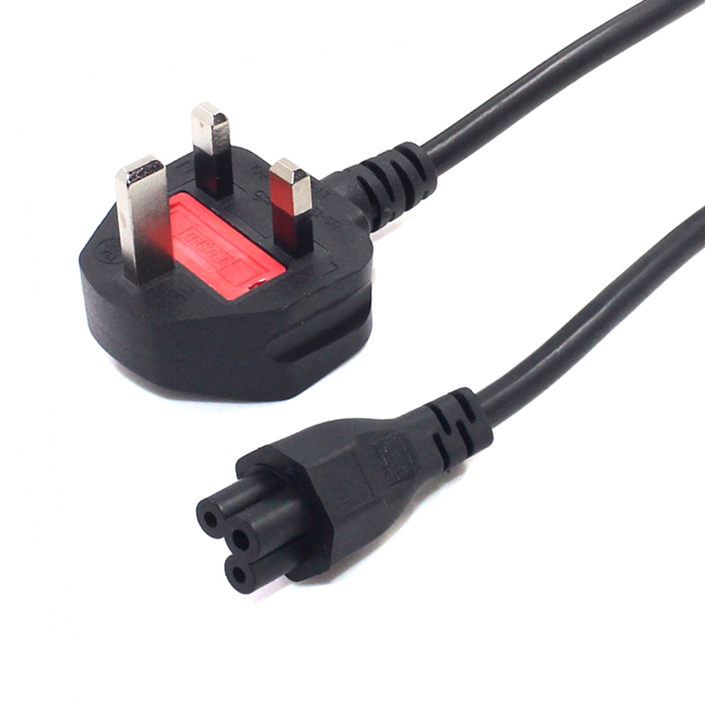 Iec320 C5 Cloverleaf Lead to UK 3 Prong AC สิงคโปร์มาเลเซียปลั๊กสายไฟสายไฟ PC Monitor