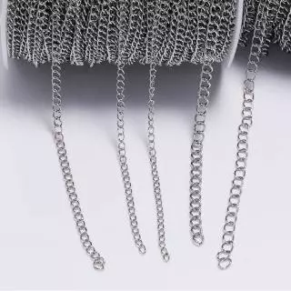 โซ่เครื่องประดับสแตนเลส 0.3-0.8mm 2-5 เมตร DIY สร้อยข้อมือสร้อยคอ สายคล้องจี้พวงกุญแจ อุปกรณ์ทำเครื่องประดับ St.kunkka