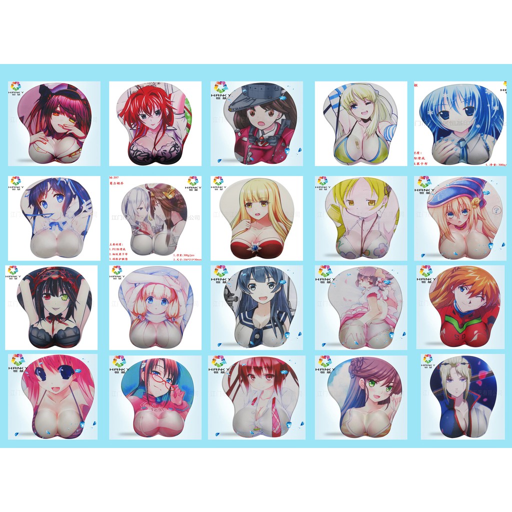 พร้อมส่ง อัพเดทลายใหม่ แผ่นรองเมาส์ Sexy 3D Mousepad Anime เป็นหมอนรองข้อมือ ราคาถูกที่สุด