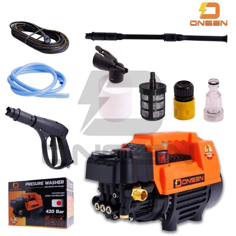เครื่องฉีดน้ำแรงสูง รุ่นปรับระดับได้ 100-420 บาร์ ยี่ห้อ onsen