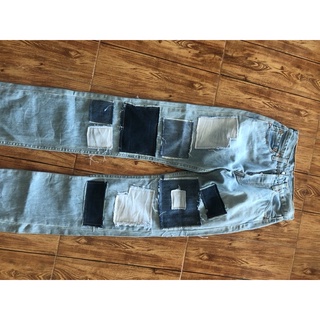 กางเกงยีนส์ patchwork Levis 501  UK ผ้าด้าน เอว26”