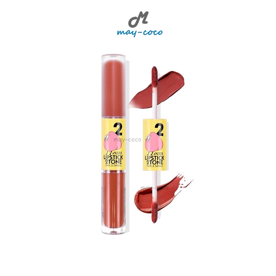 ถูก/แท้/มีไลฟ์ ลิป Nee Cara 2 Tone Matte & Juicy Lip ทูโทน ลิปแมท กลอส ปากฉ่ำ ไม่ติดแมส