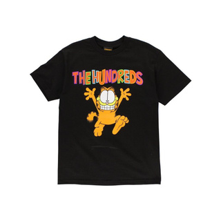 เสื้อยืดผ้าฝ้ายพิมพ์ลายขายดี ค่าสัมบูรณ์SLUM LTD - THE HUNDREDS Garfield Run T-Shirt BlackถูกสุดๆS-3XL