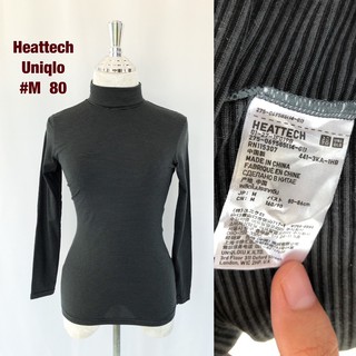 เสื้อคอเต่า Heattech Uniqlo M  เสื้อคอเต่าฮีทเทคลายทาง