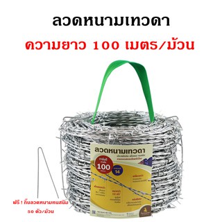 ลวดหนามชุบซิงค์ ทนสนิม 👍 ลวดหนามเทวดา เบอร์14 อายุใช้งาน 30-40ปี* ม้วนยาว 100 เมตร เส้นลวด 2.0 มิล