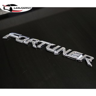 โลโก้ ตัวหนังสือ 3D ตัวนูน สำหรับ TOYOTA FORTUNER ขนาด 24.5 × 2.5 cm. สีโครเมี่ยม