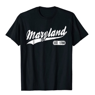 ใหม่ เสื้อยืดผ้าฝ้าย 100% พิมพ์ลายแผนที่ Maryland State Map Maryland ดอกไม้ สไตล์วินเทจ สําหรับผู้ชาย ขายส่ง วันเกิดS-5X