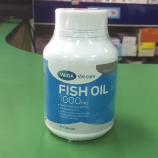 Mega  Fish oil เมกก้า ฟิซออย น้ำมันปลา 1000 มิลกรัม ขนาด 30 แคปซูล#14300.