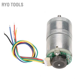 Ryo เครื่องมือมอเตอร์เกียร์โลหะ 12V Gm25-310 Dc Encoder ลดความเร็ว