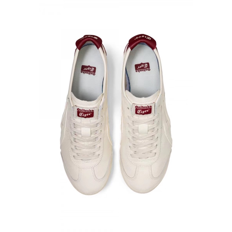 Onitsuka MEXICO 66 รองเท้าวิ่งสุภาพสตรีหนังเต็มรูปแบบรองเท้าฝึกซ้อมผู้ชายรองเท้ากีฬา