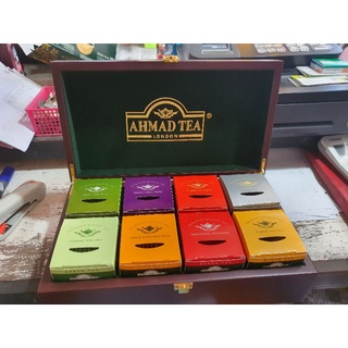 หีบไม้เก็บชาจากแบรนด์ AHMAD TEA (พร้อมชา 80 ซองคละรส)