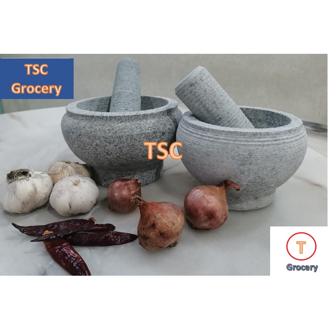 Lesung Batu / Stone  Mortar and Pestie 16cm