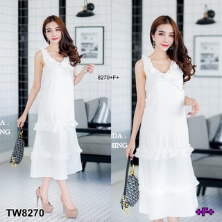 MM8270 เดรสแขนกุดคอวีระบา V-neck sleeveless dress