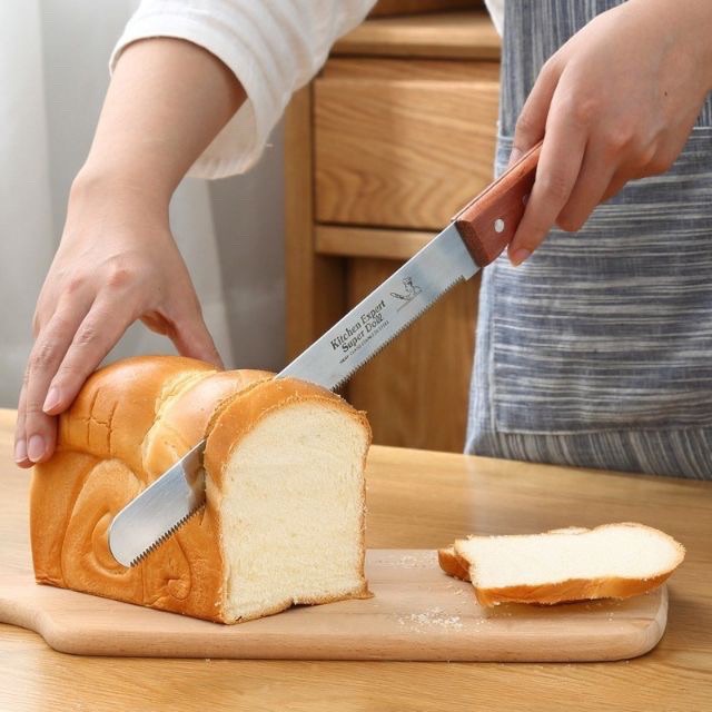 มีดฟันเลื่อย ด้ามไม้ BREAD KNIFE, KNIFE, SERRATED, มีด, มีดฟันเลื่อย, มีดหั่นขนมปัง