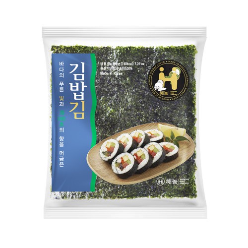 김밥용김/해농 Laver for Kimbab สาหร่ายเกาหลี สาหร่ายทำคิมบับ (김밥김) นำเข้าจากเกาหลี ขนาด100กรัม