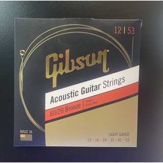 ของแท้🔥 สายกีต้าร์โปร่ง Gibson เบอร์12 สายเคลือบ ครบชุด 6 เส้น