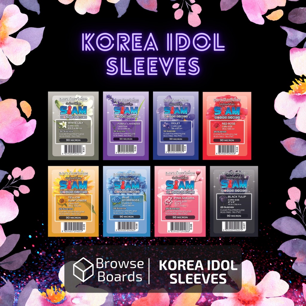 [ของแท้][พร้อมส่ง] ซองใส่การ์ด ซองใส โปสการ์ด อัลบั้ม ไอดอล เกาหลี 90 ไมครอน  Sleeves Siamboardgames