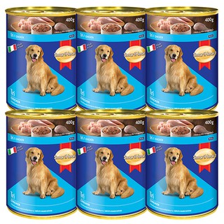 อาหารกระป๋องสุนัข รสไก่ 400กรัม (6 กระป๋อง) Smartheart Can Chicken Dog Food 400g (6 cans)