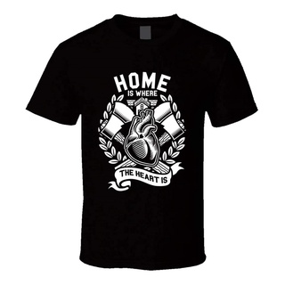 เสื้อยืดผ้าฝ้าย พิมพ์ลาย Home is Where The Heart is MMiehc28HBjdpc04Size S-5XL