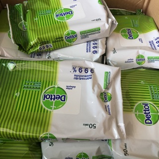 พร้อมส่ง 👍 Dettol Anti-Bacteria Wet Wipes 10แผ่น ทิชชู่เปียก ทำความสะอาดผิว ฆ่าเชื้อโรค 99.9%