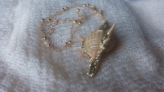 สร้อยคอเปลือกหอย  Vintage Ocean Shell Gold Necklace