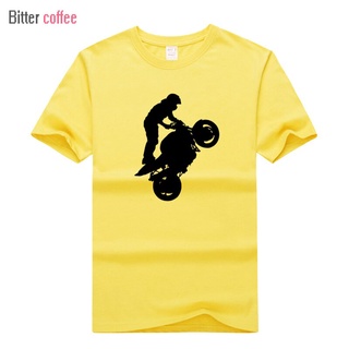 เสื้อยืดครอปเสื้อยืดคอกลม แขนสั้น พิมพ์ลาย SUPERBIKE WHEELIE แฟชั่นฤดูร้อน สําหรับผู้ชายS-5XL