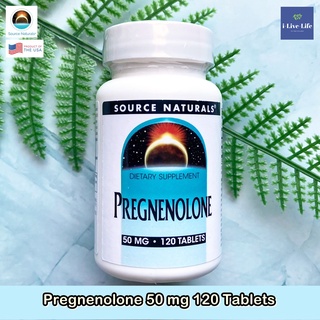 เพรกนิโนโลน Pregnenolone 50 mg 120 Tablets - Source Naturals ระบบกล้ามเนื้อประสาท