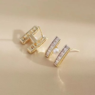 Fashion earrings ต่างหูเงินแท้925 เวอร์ชั่นเกาหลีแฟชั่น Style รูปแบบใหม่ (สินค้าพร้อมจัดส่ง)