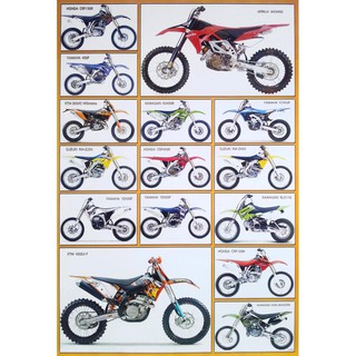 โปสเตอร์ รูปถ่าย รถมอเตอร์ไซค์ Motocross MX POSTER 24”X35” Inch Off-Road Motorcycle Racing Honda Yamaha KTM Aprilia