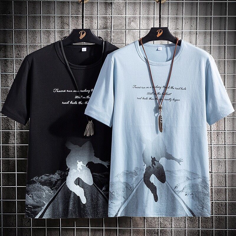 เสื้อยืดคอกลมผู้ชาย เสื้อแฟชันเกาหลีมาใหม่