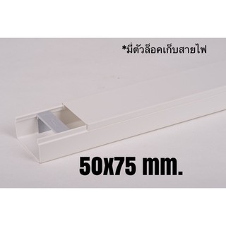 Leetech รางเก็บสายไฟ รางทรังกิ้ง 50x75mm. ยาว 2 เมตร Leetech MT5075 (WTE)