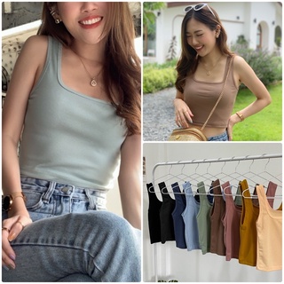 เสื้อกล้ามครอปคอเหลี่ยม Square neck crop top