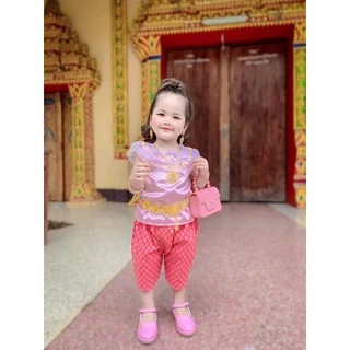 ชุดไทยเด็กพร้อมส่ง ชุดไทยเด็กผู้หญิง ชุดไทยประยุกต์ ชุดแม่พลอย