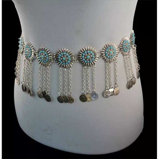 เข็มขัดเต้นระบำระย้า  เข็มขัดโซ่  Beach Tribal / Bellydance สีSilve/ Golden  4 แบบ