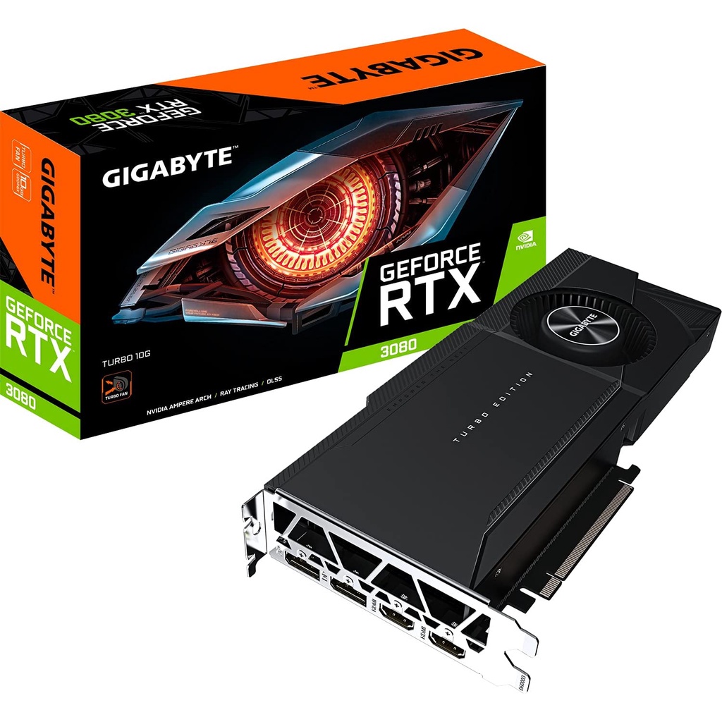 Gigabyte GV-N3080TURBO-10GD GeForce RTX 3080 Turbo 10G rev 2.0 LHR, 10GB GDDR6X, Extreme Durability Graphics Card