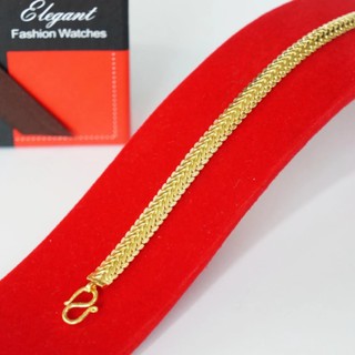 RNjewelry สร้อยข้อมือ หุ้มเศษทองคำ ขนาด 2 บาท รุ่น GH-015 แถมฟรีสร้อยทองโคลนนิ่ง 2 สลึง