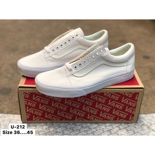 Van’s old school สินค้าพร้อมกล่อง 📦 ( สีขาวล้วน ) size 36...45 รองเท้าแฟชั่นรองเท้าหญิง_ชาย #สินค้าพร้อมส่ง