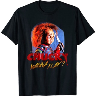 เสื้อยืด พิมพ์ลาย Chucky Wanna Play Creepy Portrait สําหรับเด็ก และผู้ใหญ่