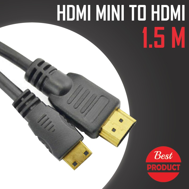 SALE High Quality HDMI mini to HDMI cable 1.5M - Black #คำค้นหาเพิ่มเติม HDMI กล่องแปลงสัญญาน อุปกรณ์ชาร์จ สายชาร์จคอมพิวเตอร์ อัจฉริยะ VGA AnyCast อุปกรณ์เชื่อมต่อ