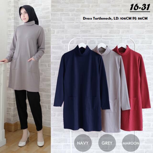 AB TUNIK เสื้อคอเต่ามีกระเป๋าเหมาะกับ XXL