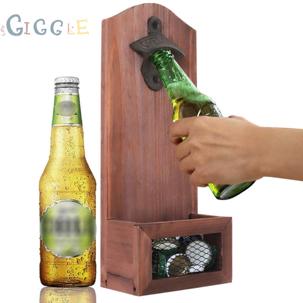 Bottle opener Barrel Rustic style Home Beer Keg Wall Mounted Bottle Cap
