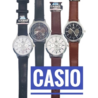 (พร้อมกล่องแบรน) นาฬิกาข้อมือชายและหญิง นาฬิกาcasio สายหนัง กันน้ำ สีน้ำตาล นาฬิกาคาสิโอ้ นาฬิกาแฟชั่น RC611/2