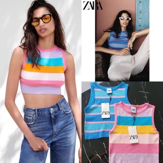 💫New💫(พร้อมส่ง)เสื้อกล้ามครอป ZARA ผ้าทอ