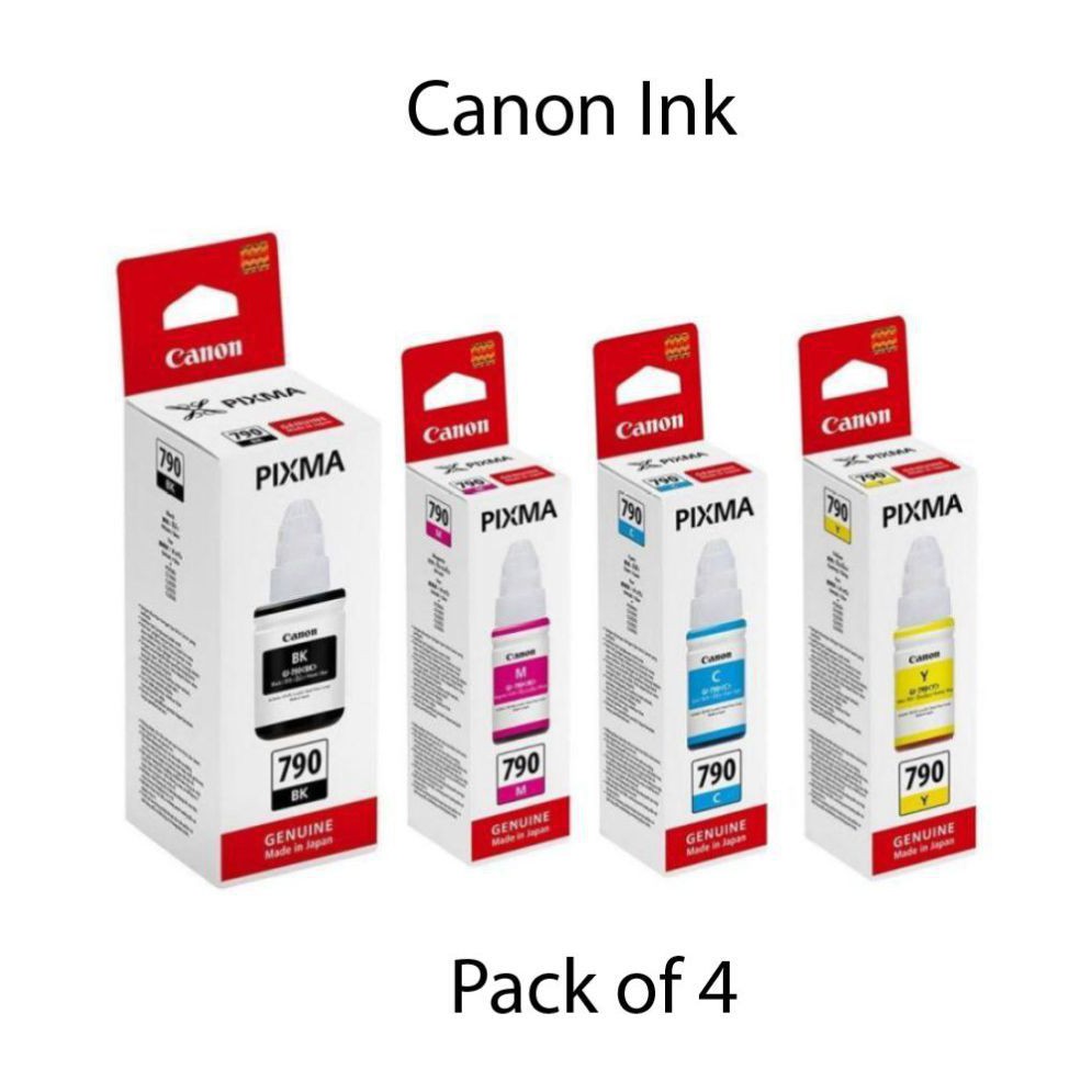 หมึกเติม Canon Ink GI-790 หมึกขวด 4 สี BK/C/M/Y ของแท้ 100%