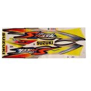 A สติ๊กเกอร์ติดรถมอเตอร์ไซด์ สำหรับ SUZUKI-SMASH110 สีเหลือง