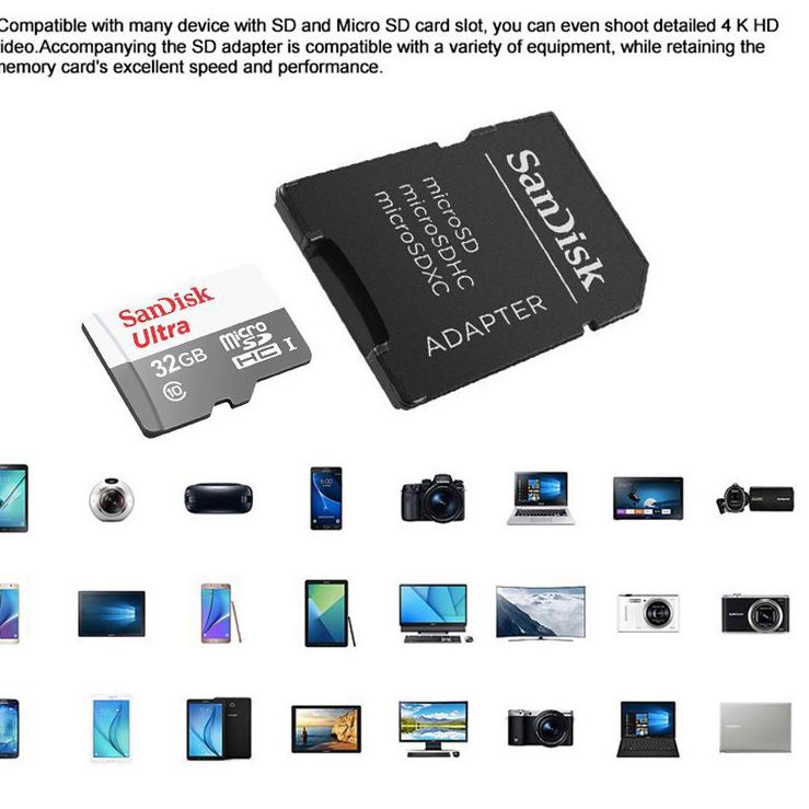 ใหม่ล่าสุด San disk Ultra 128GB 64GB 32GB 16GB 8GB Micro Sd MMC การ์ด ...