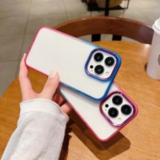 เคสหลังใสขอบสีทู โทน Case Vivo Y91 Y93 Y95 Y91C Y1S Y20 Y12A Y12S Y11 Y12 Y15 Y17 Y15S Y01 V23 V23E เคสกันกระแทก ไล่สี ข